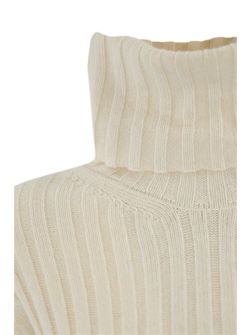 Maglia a collo alto in misto cashmere bianco Liviana Conti | F4WC02A08-1